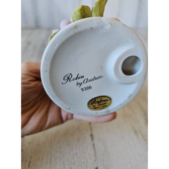 Andrea Robin vintage 9386 porcelain figurine bird realistic flowers life-like st - Picture 8 of 8